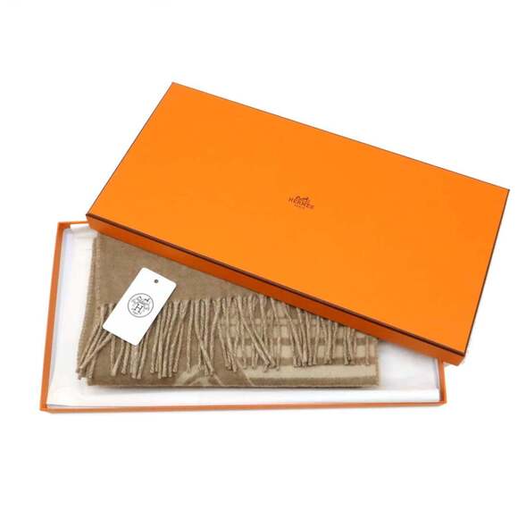 HERMES Authentic Brown Scarf - Picture 8 of 8